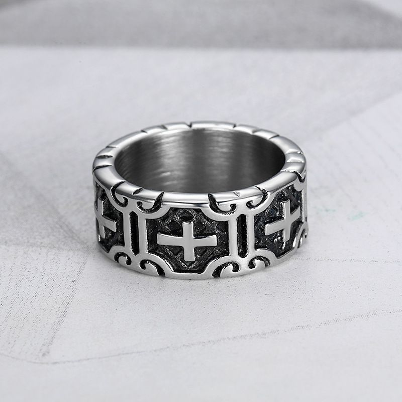 Retro Creative Cross Men's Stainless Steel Ring | EaseWholesale 1 Retro Creative Cross Men's Stainless Steel Ring | EaseWholesale 1