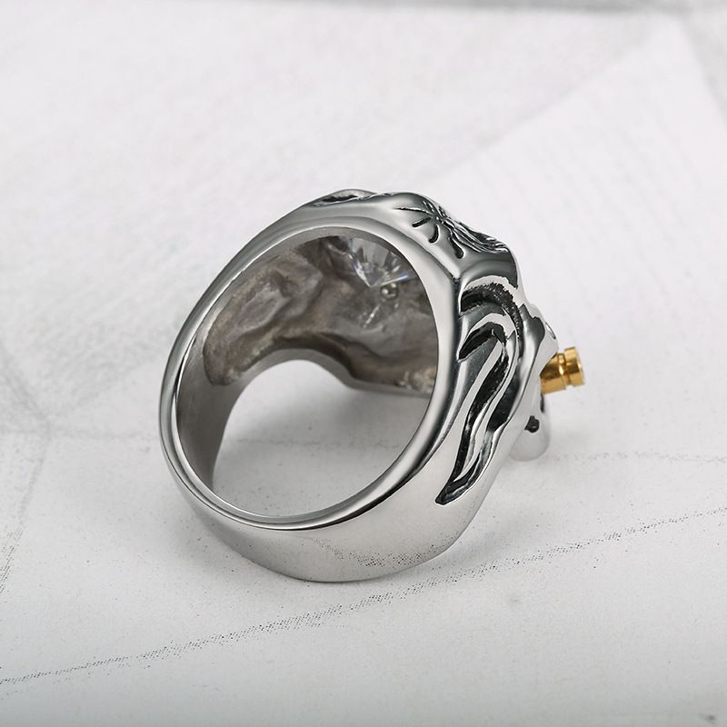 Vintage Pipe Skull Engraved Men's Titanium Ring | EaseWholesale 3 Vintage Pipe Skull Engraved Men's Titanium Ring | EaseWholesale 3