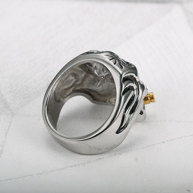 Vintage Pipe Skull Engraved Men's Titanium Ring | EaseWholesale 3 Vintage Pipe Skull Engraved Men's Titanium Ring | EaseWholesale 3