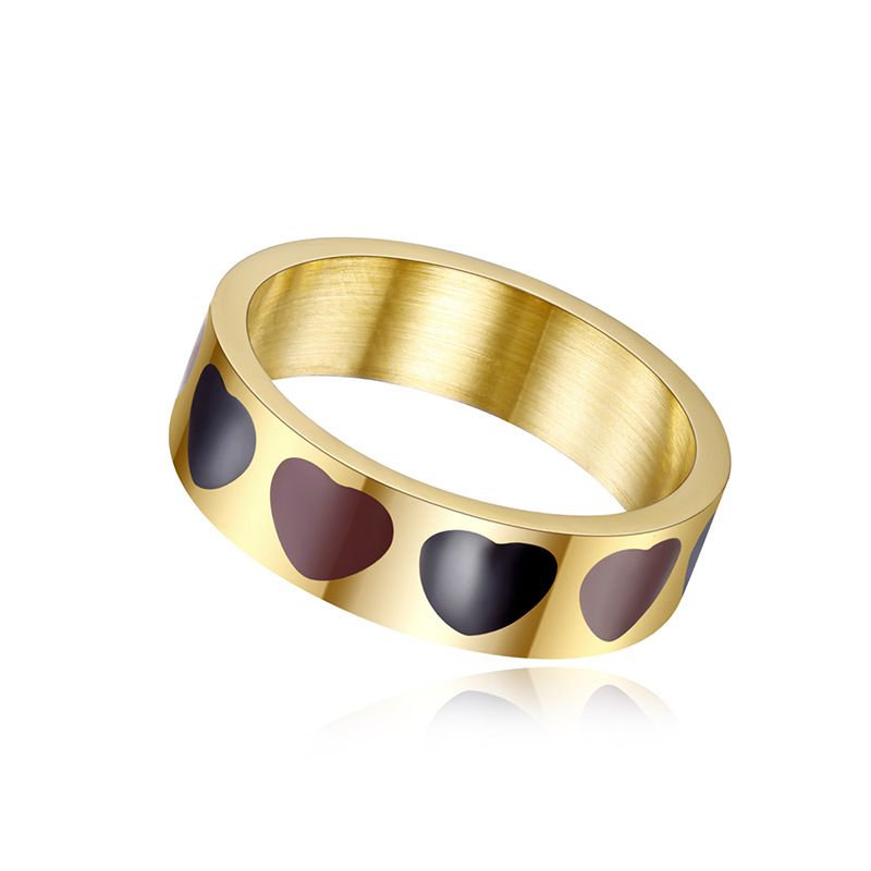Fashion love heart drops female stainless steel ring | EaseWholesale 2