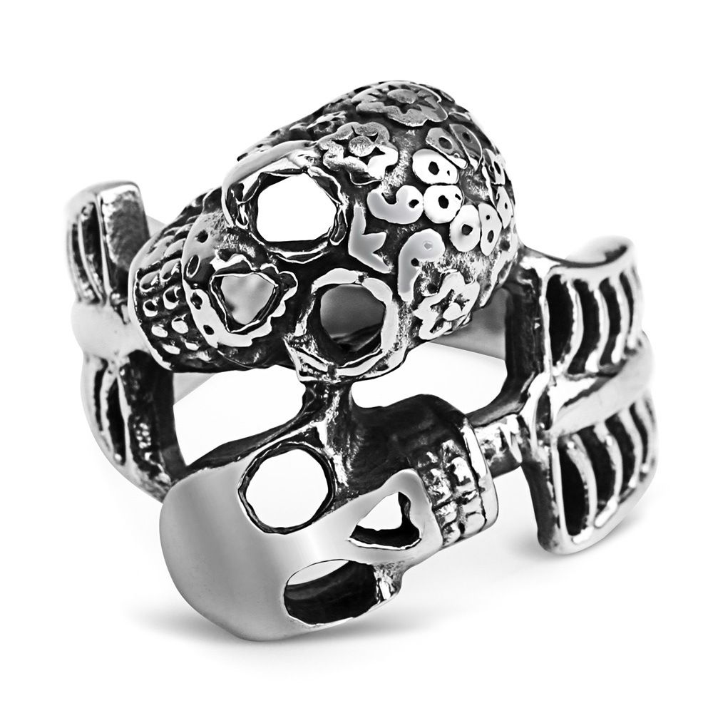 Punk Skull Vintage Men's Titanium Steel Ring | EaseWholesale 0 Punk Skull Vintage Men's Titanium Steel Ring | EaseWholesale 0