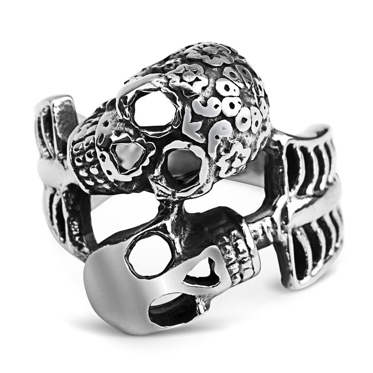 Punk Skull Vintage Men's Titanium Steel Ring | EaseWholesale 0 Punk Skull Vintage Men's Titanium Steel Ring | EaseWholesale 0