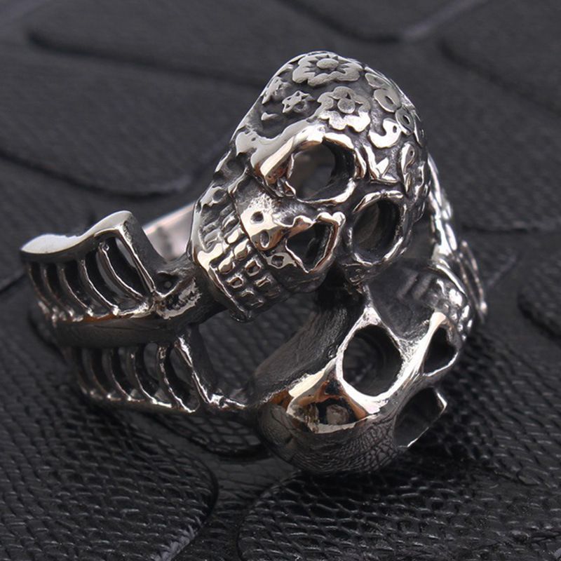 Punk Skull Vintage Men's Titanium Steel Ring | EaseWholesale 1 Punk Skull Vintage Men's Titanium Steel Ring | EaseWholesale 1