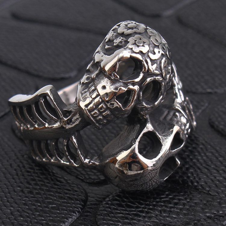 Punk Skull Vintage Men's Titanium Steel Ring | EaseWholesale 1 Punk Skull Vintage Men's Titanium Steel Ring | EaseWholesale 1