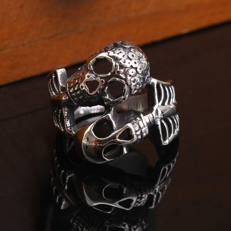 Punk Skull Vintage Men's Titanium Steel Ring | EaseWholesale 4 Punk Skull Vintage Men's Titanium Steel Ring | EaseWholesale 4