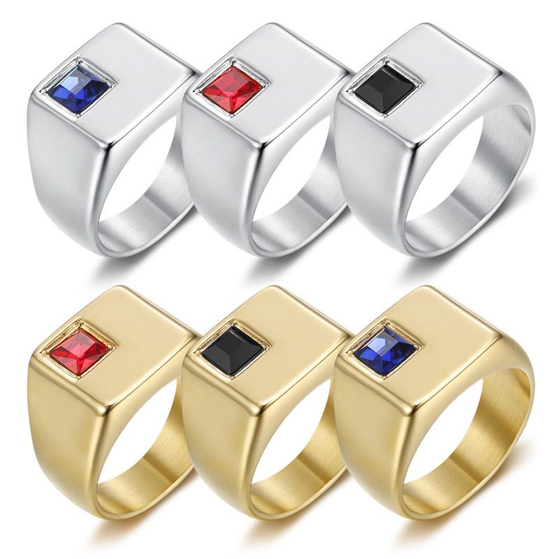 Wholesale Cool gemstone diamond glossy ins style men titanium steel ring | EaseWholesale 0 Wholesale Cool gemstone diamond glossy ins style men titanium steel ring | EaseWholesale 0