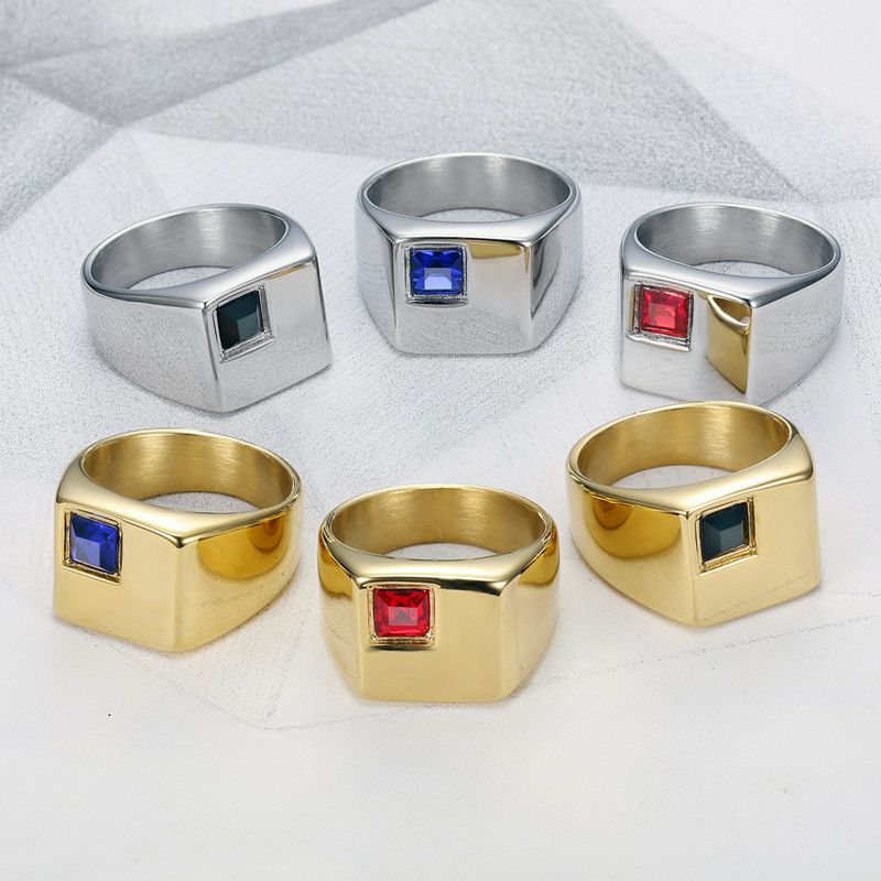 Wholesale Cool gemstone diamond glossy ins style men titanium steel ring | EaseWholesale 1 Wholesale Cool gemstone diamond glossy ins style men titanium steel ring | EaseWholesale 1