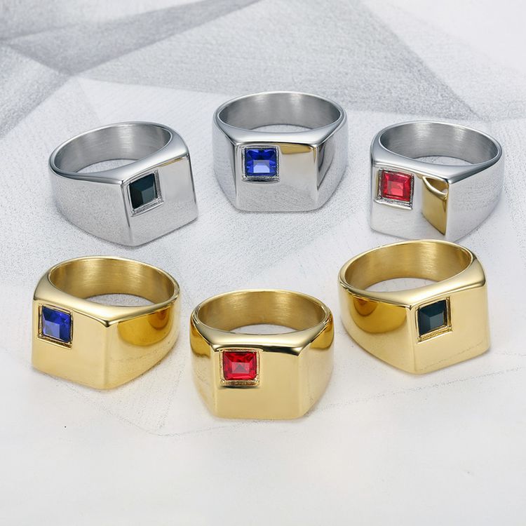 Wholesale Cool gemstone diamond glossy ins style men titanium steel ring | EaseWholesale 1 Wholesale Cool gemstone diamond glossy ins style men titanium steel ring | EaseWholesale 1