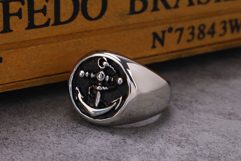 Vintage Punk Stainless Steel Anchor Casting Ring Titanium Men's Ring | EaseWholesale 1 Vintage Punk Stainless Steel Anchor Casting Ring Titanium Men's Ring | EaseWholesale 1