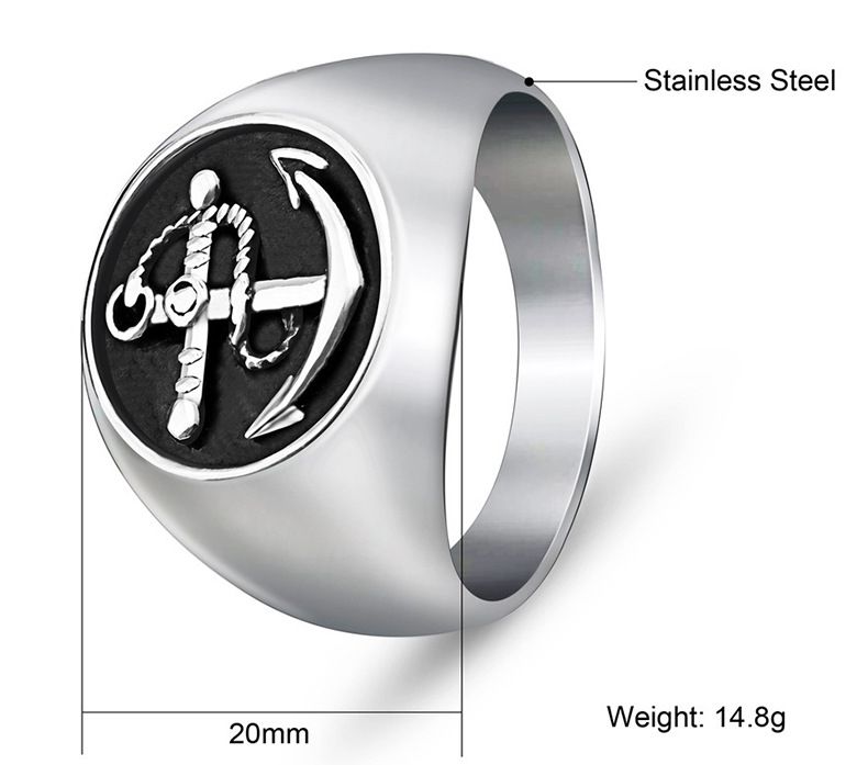 Vintage Punk Stainless Steel Anchor Casting Ring Titanium Men's Ring | EaseWholesale 2 Vintage Punk Stainless Steel Anchor Casting Ring Titanium Men's Ring | EaseWholesale 2