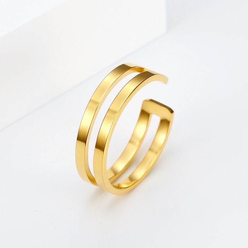 Adjustable Love Hollow Stainless Steel 18K Gold Women's Ring Wholesale  | EaseWholesale 0
