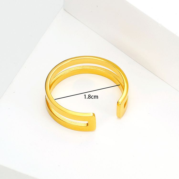 Adjustable Love Hollow Stainless Steel 18K Gold Women's Ring Wholesale  | EaseWholesale 2