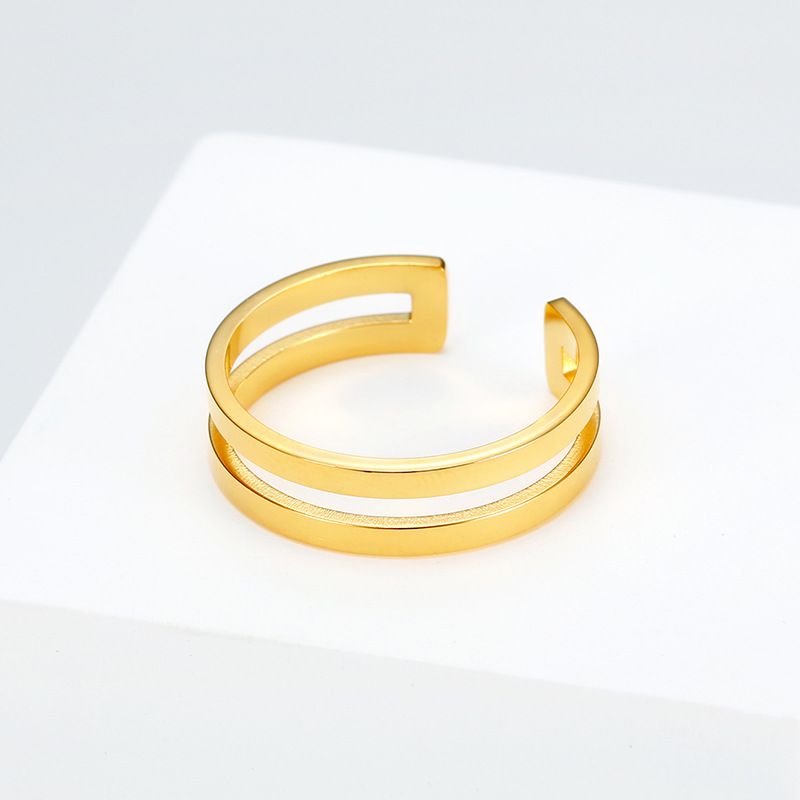Adjustable Love Hollow Stainless Steel 18K Gold Women's Ring Wholesale  | EaseWholesale 3