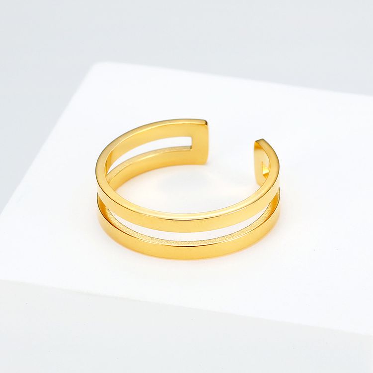 Adjustable Love Hollow Stainless Steel 18K Gold Women's Ring Wholesale  | EaseWholesale 3