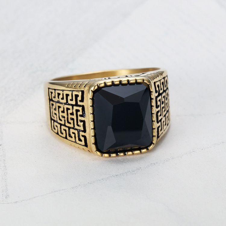 New Hip Hop Men's Square Gemstone Titanium Ring Birthday Gift | EaseWholesale 3 New Hip Hop Men's Square Gemstone Titanium Ring Birthday Gift | EaseWholesale 3