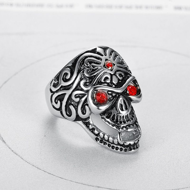 Wholesale Punk Skull Titanium Men's Vintage Ring | EaseWholesale 2 Wholesale Punk Skull Titanium Men's Vintage Ring | EaseWholesale 2