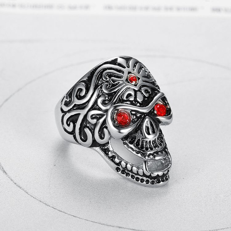 Wholesale Punk Skull Titanium Men's Vintage Ring | EaseWholesale 2 Wholesale Punk Skull Titanium Men's Vintage Ring | EaseWholesale 2