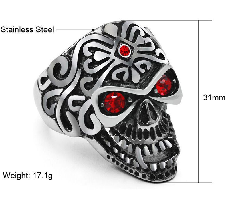 Wholesale Punk Skull Titanium Men's Vintage Ring | EaseWholesale 3 Wholesale Punk Skull Titanium Men's Vintage Ring | EaseWholesale 3