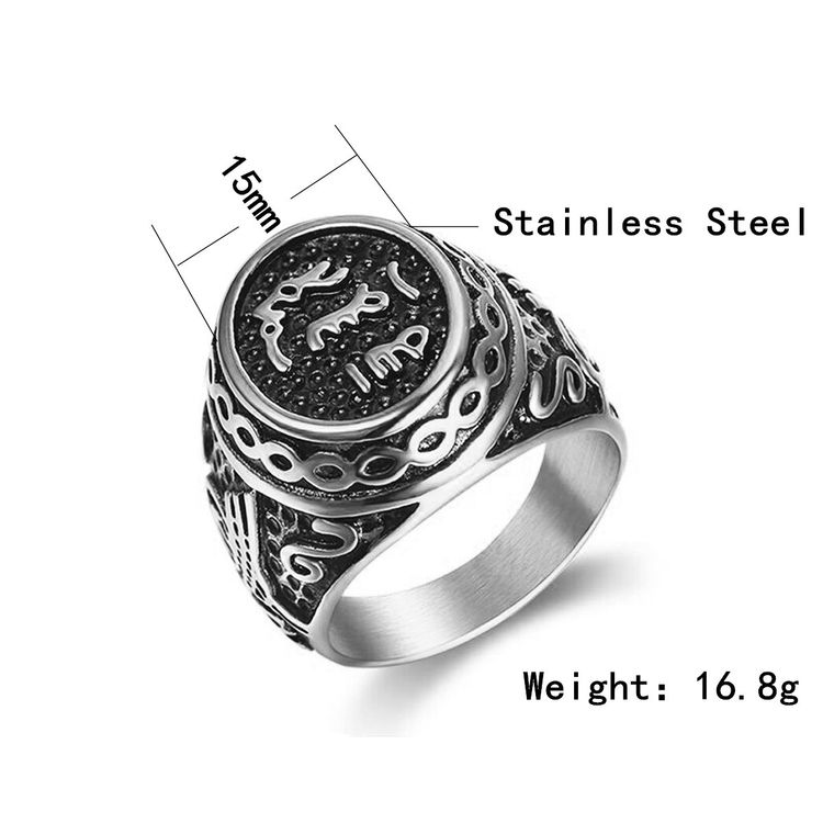 Hip Hop Vintage Text Men's Stainless Steel Ring Wholesale | EaseWholesale 2 Hip Hop Vintage Text Men's Stainless Steel Ring Wholesale | EaseWholesale 2