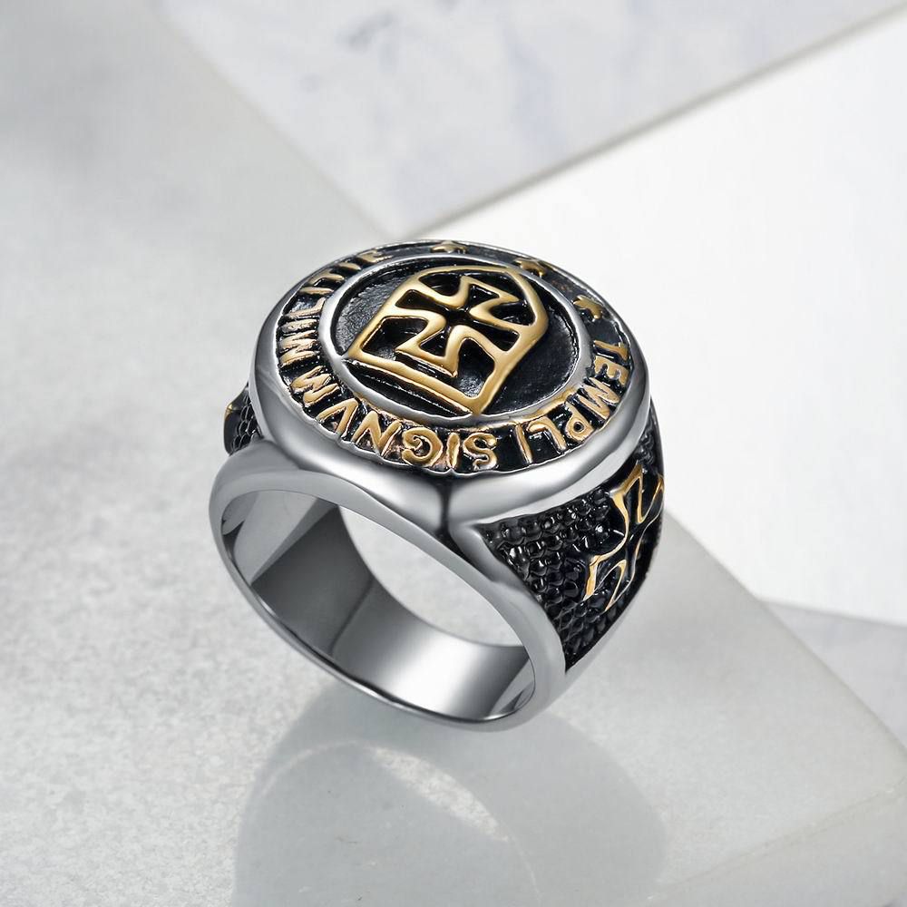Vintage Punk Knight Cross Titanium Ring Wholesale | EaseWholesale 1 Vintage Punk Knight Cross Titanium Ring Wholesale | EaseWholesale 1