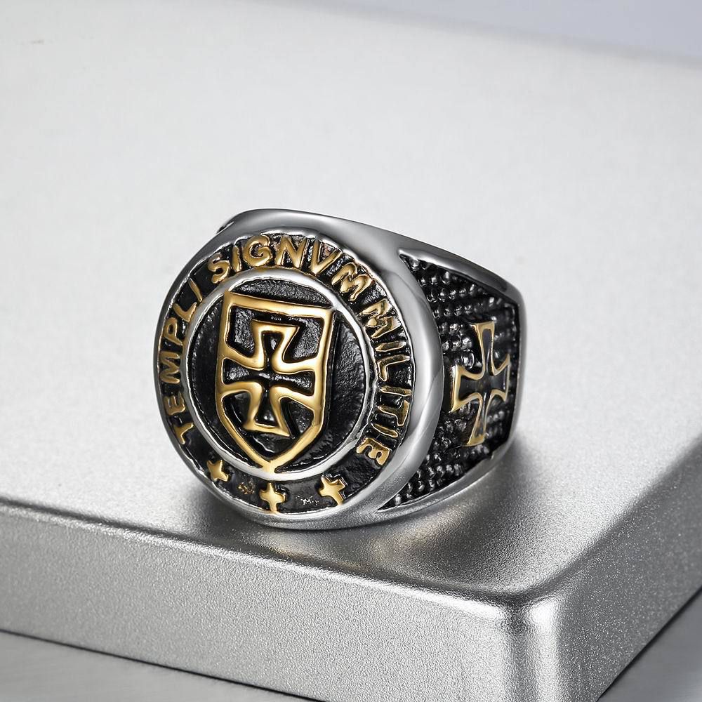 Vintage Punk Knight Cross Titanium Ring Wholesale | EaseWholesale 2 Vintage Punk Knight Cross Titanium Ring Wholesale | EaseWholesale 2