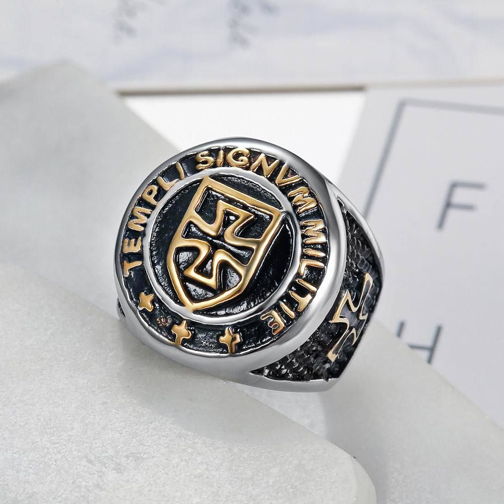 Vintage Punk Knight Cross Titanium Ring Wholesale | EaseWholesale 3 Vintage Punk Knight Cross Titanium Ring Wholesale | EaseWholesale 3