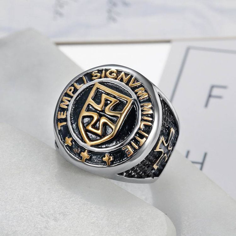 Vintage Punk Knight Cross Titanium Ring Wholesale | EaseWholesale 3 Vintage Punk Knight Cross Titanium Ring Wholesale | EaseWholesale 3