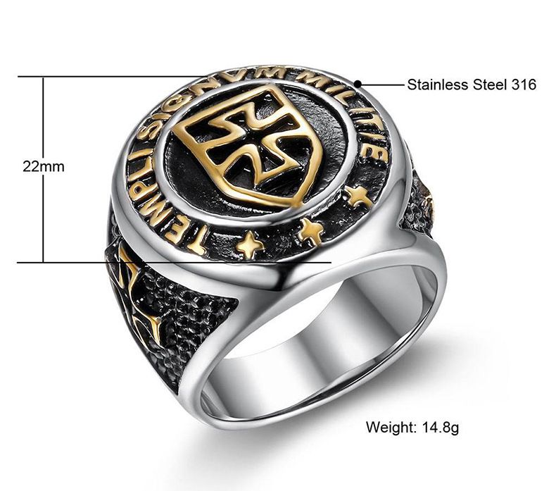 Vintage Punk Knight Cross Titanium Ring Wholesale | EaseWholesale 4 Vintage Punk Knight Cross Titanium Ring Wholesale | EaseWholesale 4
