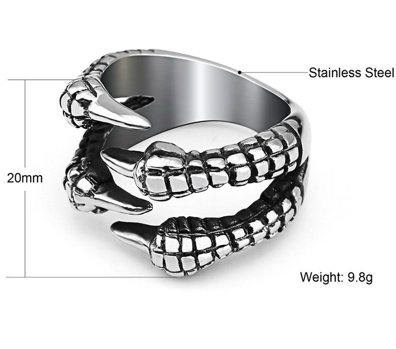 Titanium Punk Eagle Claw Vintage Men's Stainless Steel Ring | EaseWholesale 3 Titanium Punk Eagle Claw Vintage Men's Stainless Steel Ring | EaseWholesale 3