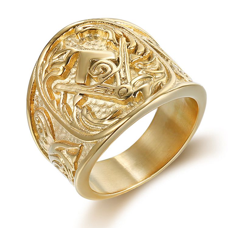 Wholesale Gold Vintage Stainless Steel 316L Engraved Men's Ring | EaseWholesale 0 Wholesale Gold Vintage Stainless Steel 316L Engraved Men's Ring | EaseWholesale 0