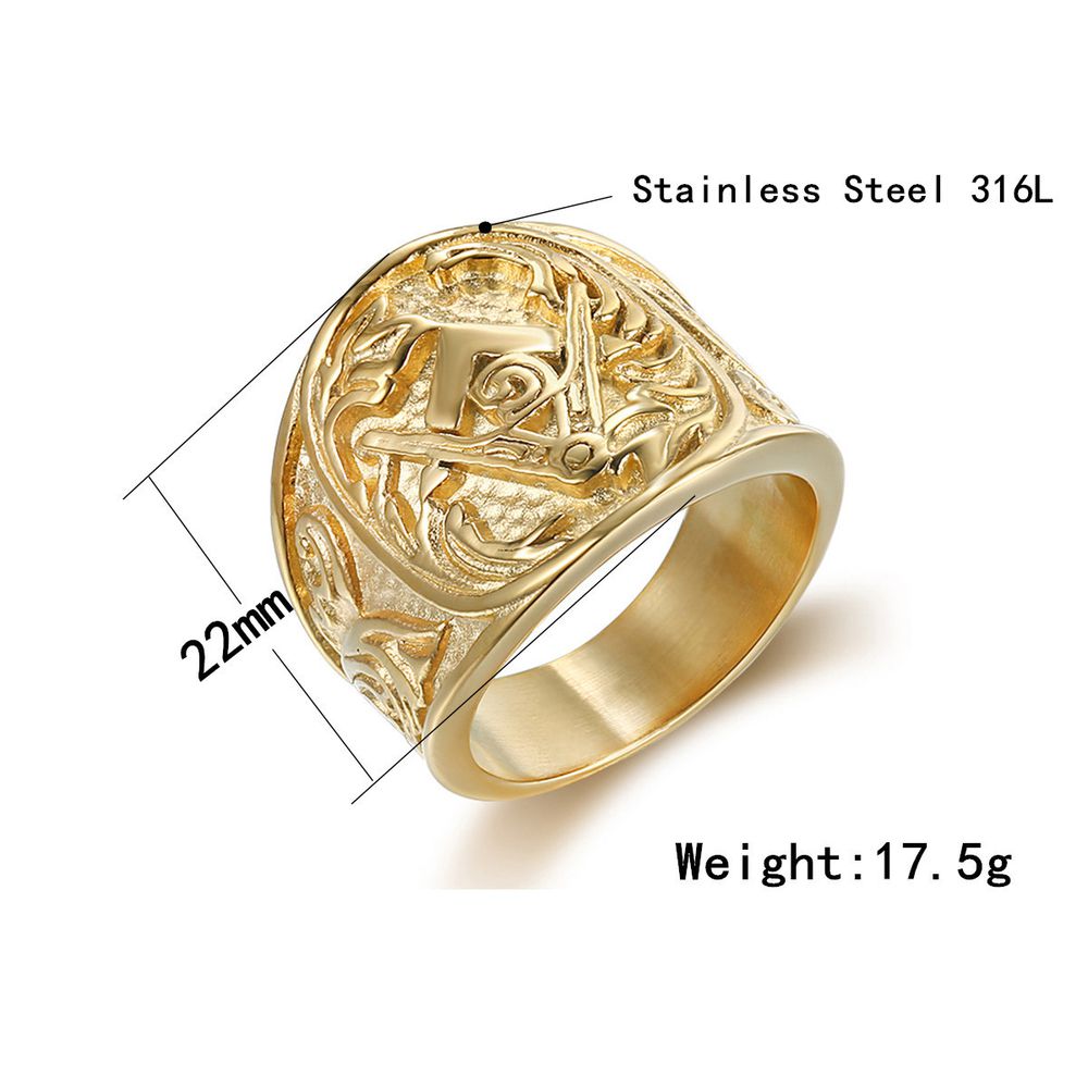 Wholesale Gold Vintage Stainless Steel 316L Engraved Men's Ring | EaseWholesale 1 Wholesale Gold Vintage Stainless Steel 316L Engraved Men's Ring | EaseWholesale 1