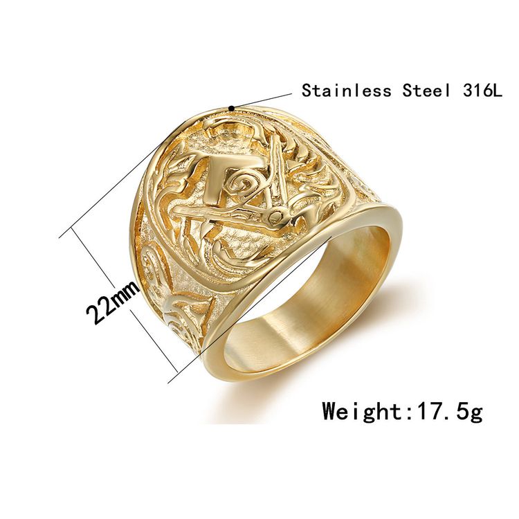 Wholesale Gold Vintage Stainless Steel 316L Engraved Men's Ring | EaseWholesale 1 Wholesale Gold Vintage Stainless Steel 316L Engraved Men's Ring | EaseWholesale 1