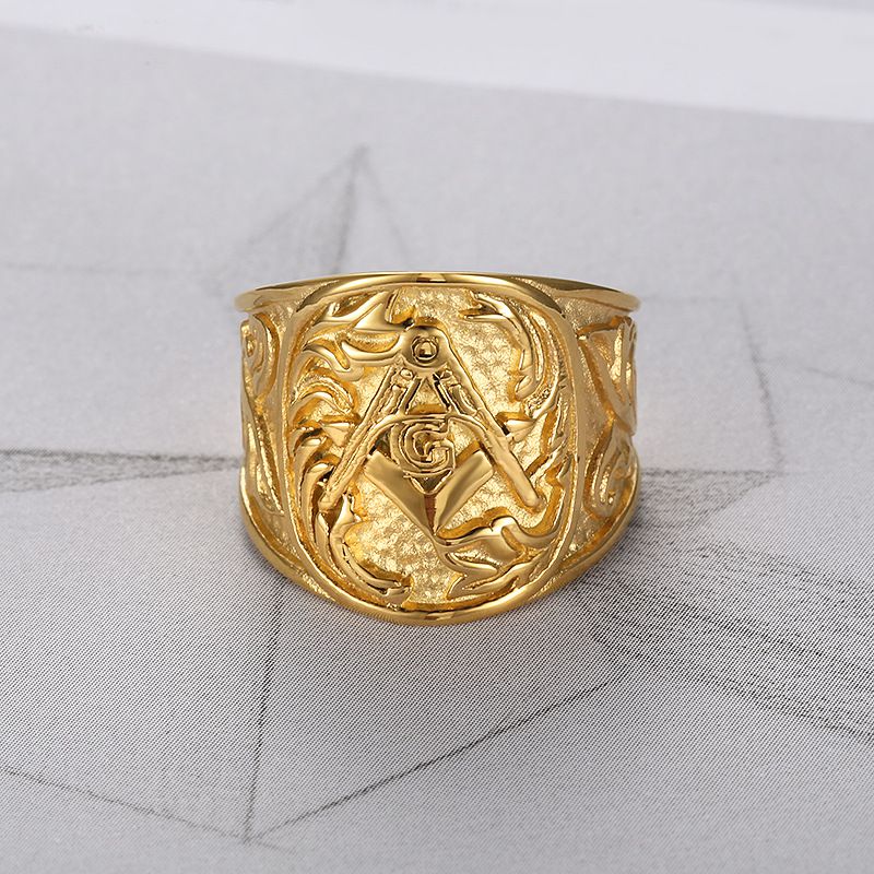 Wholesale Gold Vintage Stainless Steel 316L Engraved Men's Ring | EaseWholesale 3 Wholesale Gold Vintage Stainless Steel 316L Engraved Men's Ring | EaseWholesale 3
