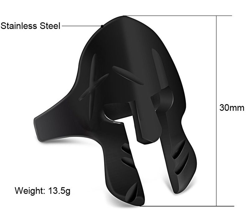 Men's Stainless Steel Ring Classic Warrior Helmet | EaseWholesale 1