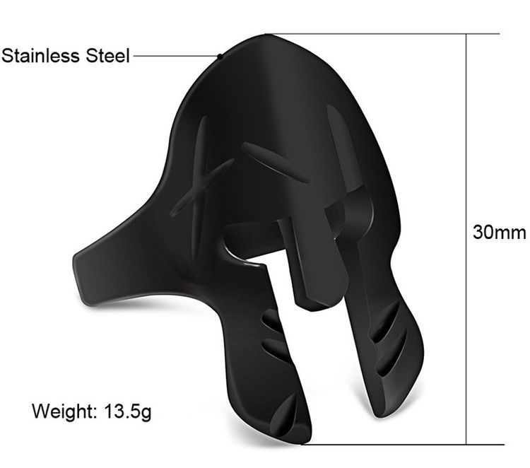 Men's Stainless Steel Ring Classic Warrior Helmet | EaseWholesale