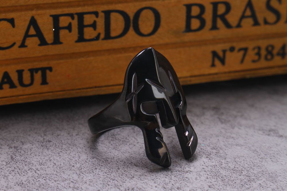 Men's Stainless Steel Ring Classic Warrior Helmet | EaseWholesale 2