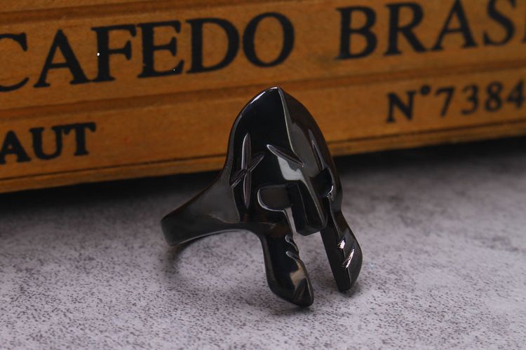 Men's Stainless Steel Ring Classic Warrior Helmet | EaseWholesale 2