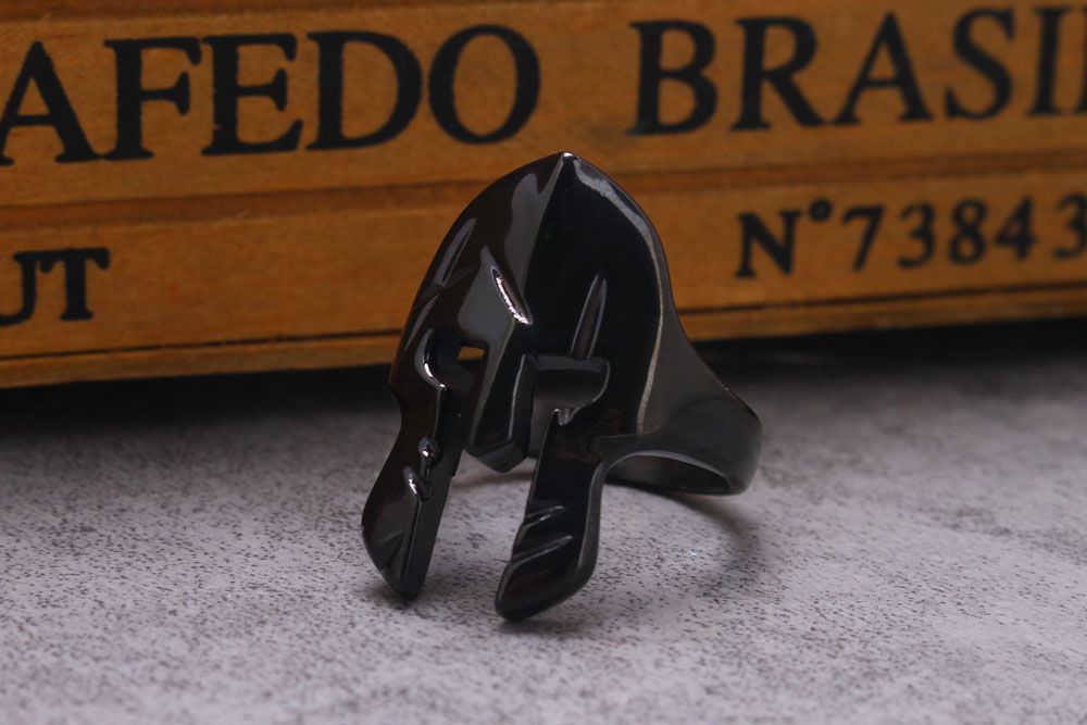 Men's Stainless Steel Ring Classic Warrior Helmet | EaseWholesale 3