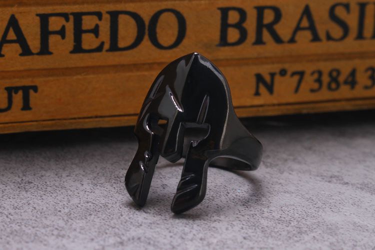 Men's Stainless Steel Ring Classic Warrior Helmet | EaseWholesale 3