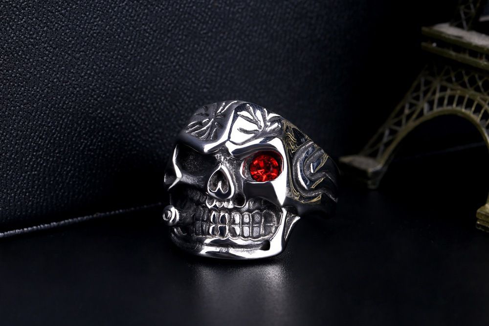 Men's Titanium Steel Ring Personalized Skull Punk Vintage | EaseWholesale 2