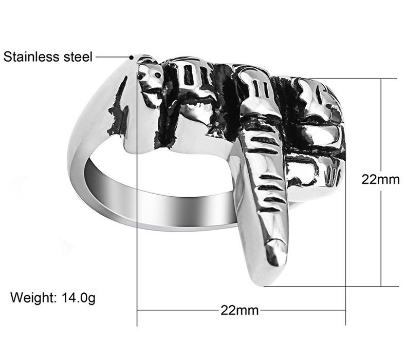 Wholesale Retro Rock Stainless Steel Ring FUCK Erect Middle Finger | EaseWholesale 2