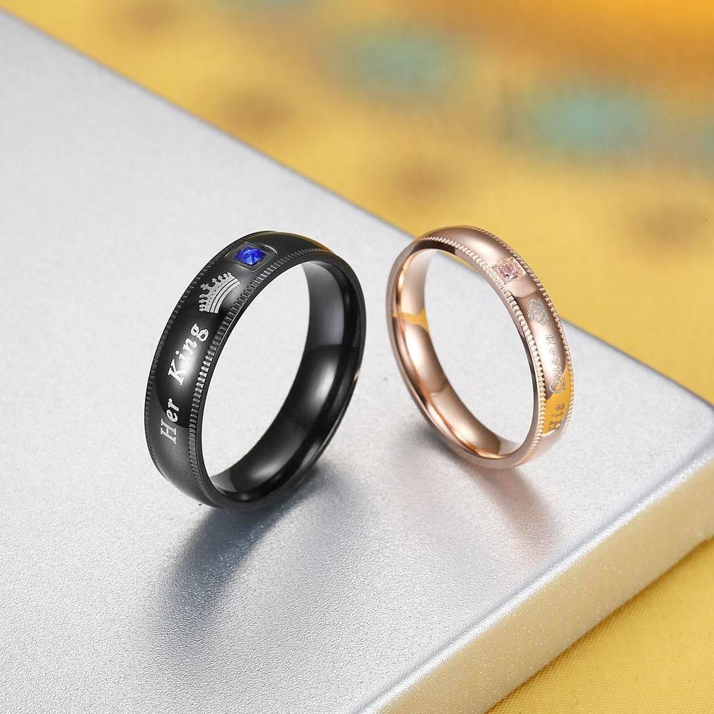 Hot Jewelry Wholesale her King his Queen Couple's Ring Personalized Titanium Steel Crown Ring | EaseWholesale 1 Hot Jewelry Wholesale her King his Queen Couple's Ring Personalized Titanium Steel Crown Ring | EaseWholesale 1
