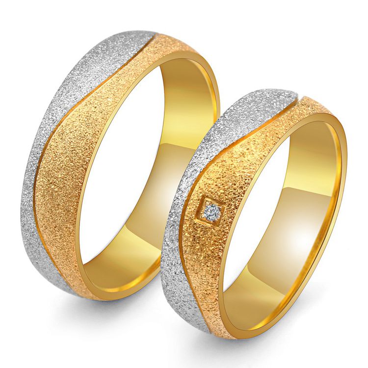 Hot wholesale fashion creative ring hand jewelry stainless steel between gold couple ring | EaseWholesale 0