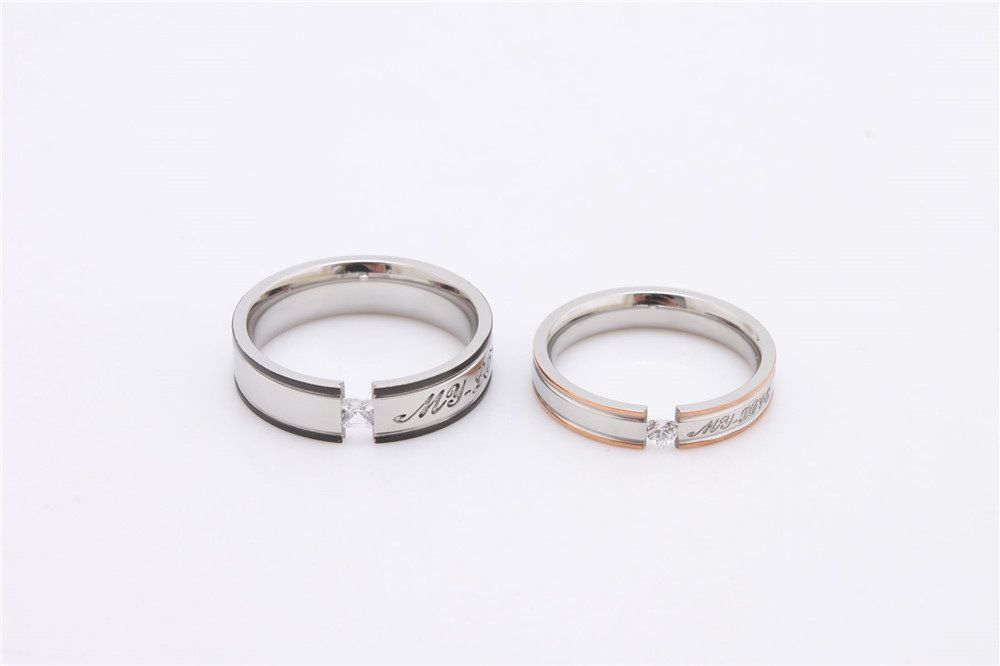 Europe and the United States fashion personalized Cubic zircon titanium steel couple ring wholesale | EaseWholesale 2 Europe and the United States fashion personalized Cubic zircon titanium steel couple ring wholesale | EaseWholesale 2