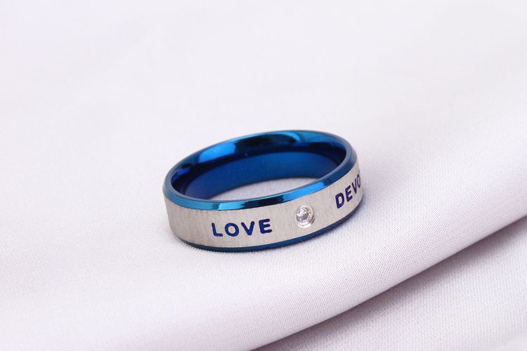 Wholesale Couple's Ring LOVE Engagement Ring Titanium Steel Ring Couple's Jewelry | EaseWholesale 3