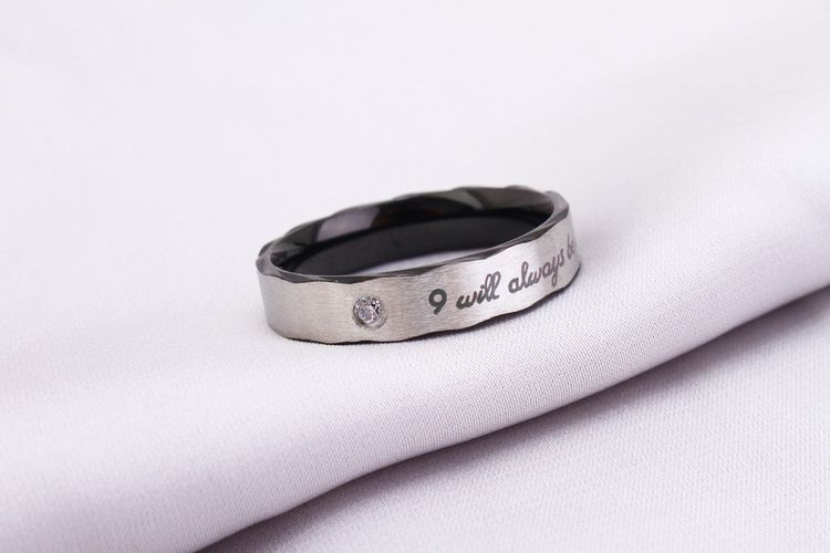 Creative Titanium Stainless Steel Rhinestone Couple Ring Rose Gold | EaseWholesale 3 Creative Titanium Stainless Steel Rhinestone Couple Ring Rose Gold | EaseWholesale 3