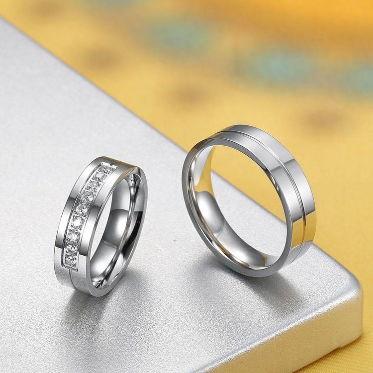Fashion personalized new zirconia stainless steel couple ring | EaseWholesale 1 Fashion personalized new zirconia stainless steel couple ring | EaseWholesale 1