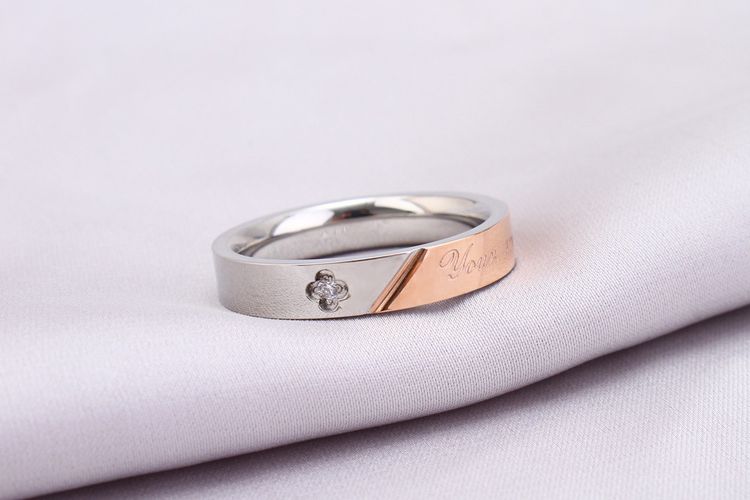 Titanium Stainless Steel Couple Rings Stylish Diamond Encrusted Alphabet Ring Wholesale | EaseWholesale 3 Titanium Stainless Steel Couple Rings Stylish Diamond Encrusted Alphabet Ring Wholesale | EaseWholesale 3