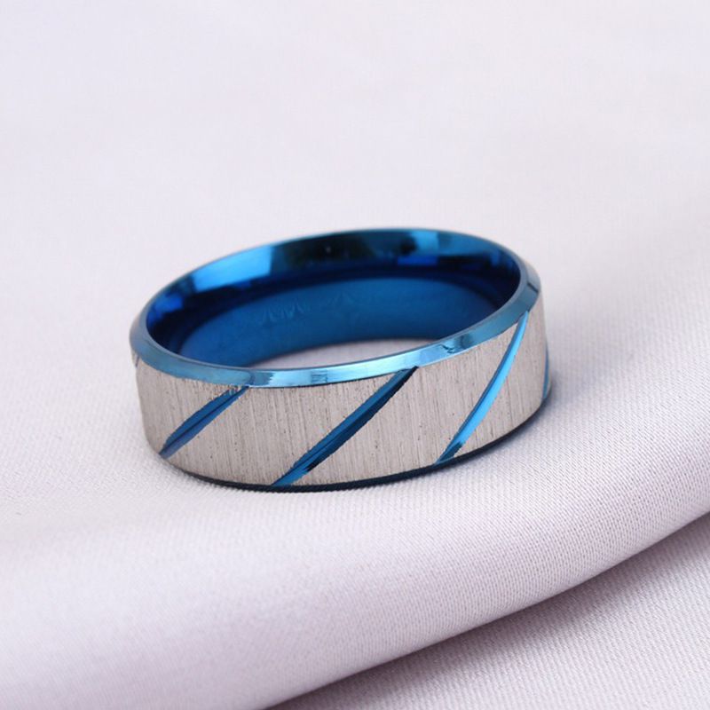 Brushed Fashion Hipster Bully Blue Titanium Steel Ring for Men and Women | EaseWholesale 3 Brushed Fashion Hipster Bully Blue Titanium Steel Ring for Men and Women | EaseWholesale 3