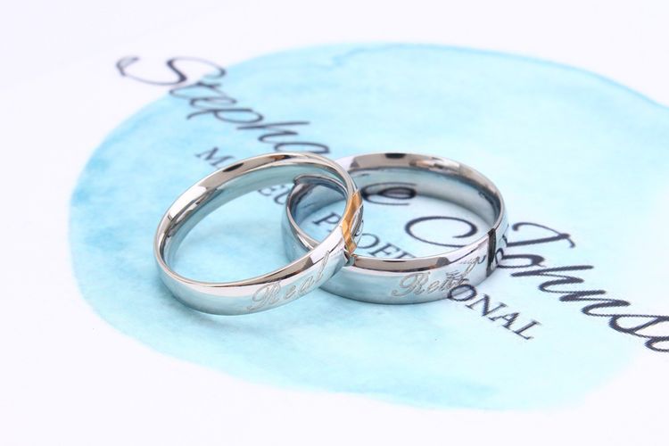 Titanium Stainless Steel Black Gold Wholesale Love Heart Couple Rings Fashion Creative | EaseWholesale 2